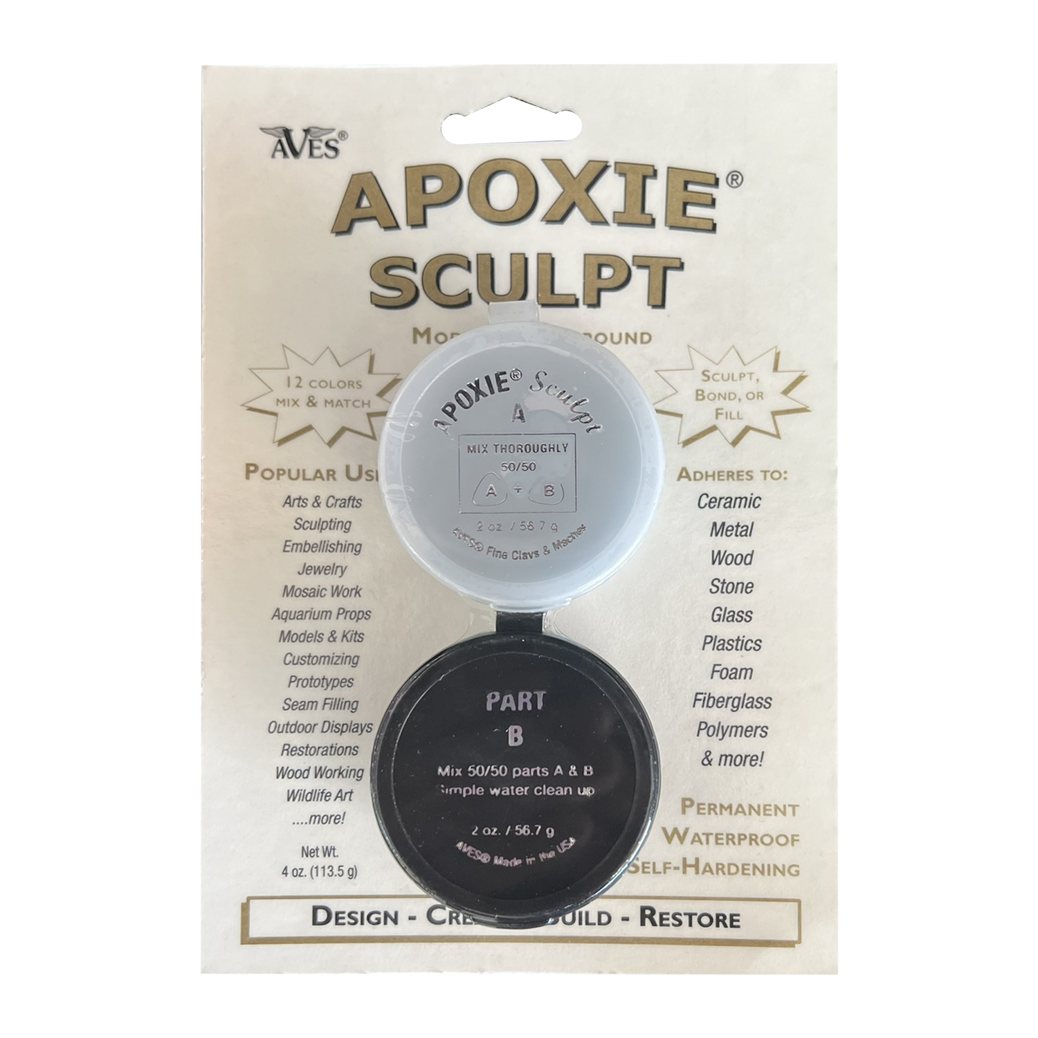  Apoxie® Sculpt, Black Apoxie® - (Parts A and B and